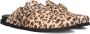 Haboob Amelie suède clogs met panterprint beige bruin - Thumbnail 1