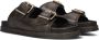 Haboob Bruin Leren Slippers Stijlvolle Details Brown Dames - Thumbnail 1