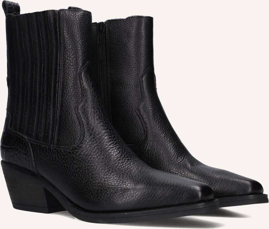 HABOOB Enkellaarsjes Dames Indie Maat: 40 Materiaal: Leer Kleur: Zwart