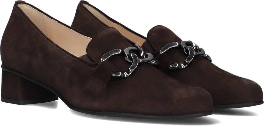 HASSIA Bruin Suède Loafers met Kettingdetail Brown Dames