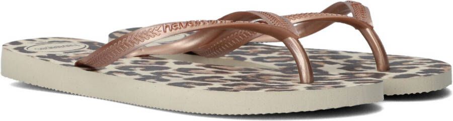 Havaianas Slim Animals Dames Slippers Beige Rose Gold Dark Brown