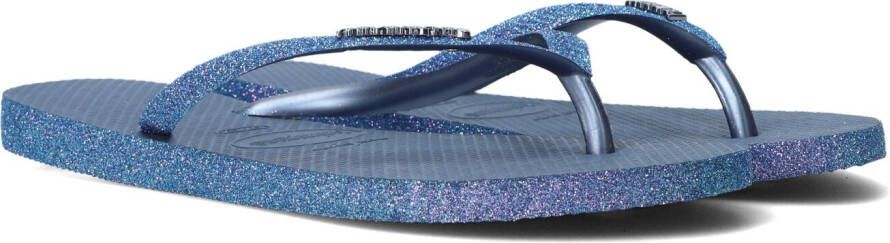 Havaianas Slim Sparkle II teenslippers met glitters donkerblauw Meisjes Rubber 35-36