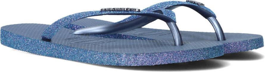 Havaianas Slim Sparkle II teenslippers met glitters donkerblauw Dames Rubber 35-36