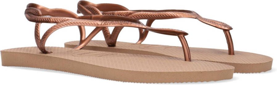 Havaianas Rosegl Bruin Luna Rubberen Platte Sandalen Brown Dames