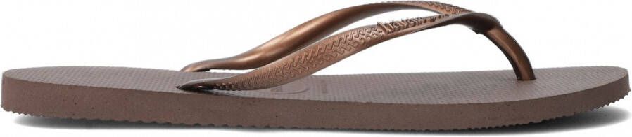 Havaianas Slim Dames Slippers Dark Brown Metal Acoused - Foto 2