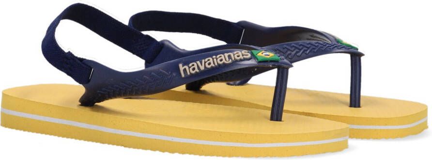 Havaianas Baby Brasil Logo II Unisex Slippers Gold Yellow