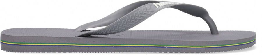 HAVAIANAS Teenslippers Brasil Logo Maat: 37 38 Materiaal: Rubber Kleur: Grijs