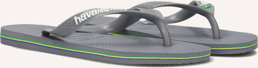 HAVAIANAS Teenslippers Brasil Logo Maat: 35 36 Materiaal: Rubber Kleur: Grijs
