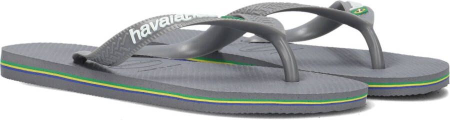 Havaianas Brasil Logo steel grey Grijs Rubber Teenslippers Unisex