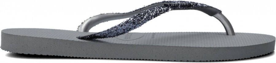 Havaianas Slim Glitter II teenslippers met glitters zilver Dames Rubber 35-36