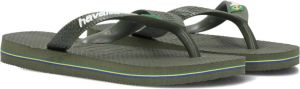 Havaianas Brasil Logo Groen Rubber Teenslippers Unisex