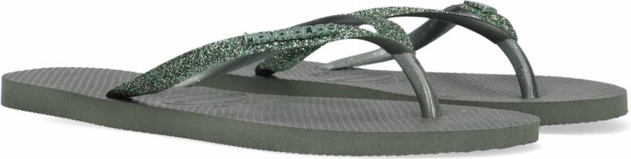 Havaianas Slim glitter II Groen Rubber Teenslippers Dames