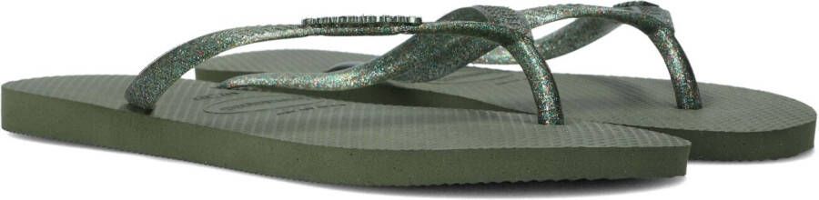 HAVAIANAS Teenslippers Dames Slim Logo Metallic Maat: 41 42 Materiaal: Rubber Kleur: Groen