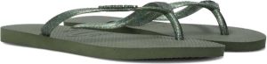 Havaianas Slim logo metallic Groen Rubber Teenslippers Dames