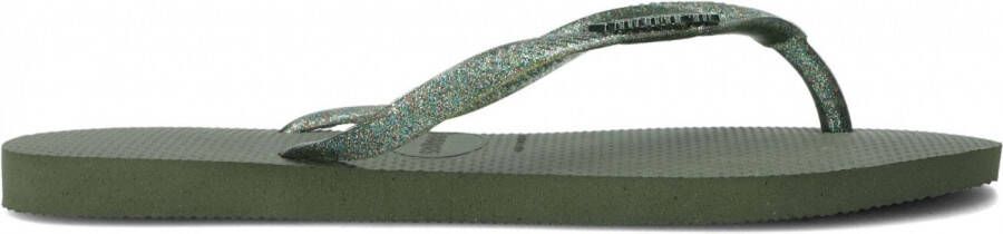HAVAIANAS Teenslippers Dames Slim Logo Metallic Maat: 41 42 Materiaal: Rubber Kleur: Groen - Foto 2