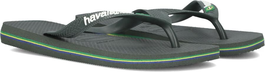 HAVAIANAS Teenslippers Heren Brasil Logo Maat: 41 42 Materiaal: Rubber Kleur: Groen - Foto 4