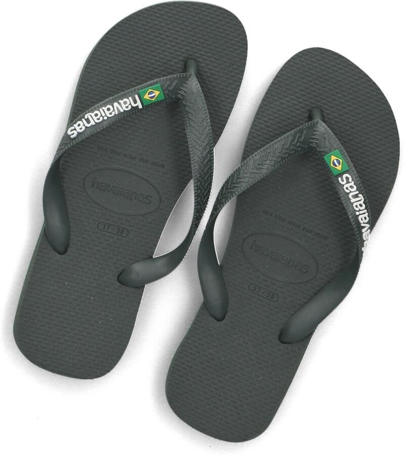HAVAIANAS Teenslippers Heren Brasil Logo Maat: 41 42 Materiaal: Rubber Kleur: Groen - Foto 2