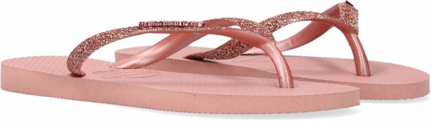 HAVAIANAS Teenslippers Dames Kids Slim Glitter Ii Maat: 41 42 Materiaal: Rubber Kleur: Rosegoud