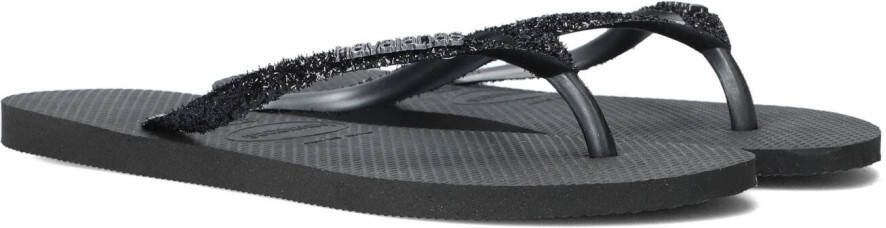 HAVAIANAS Teenslippers Dames Kids Slim Glitter Ii Maat: 35 36 Materiaal: Rubber Kleur: Zwart
