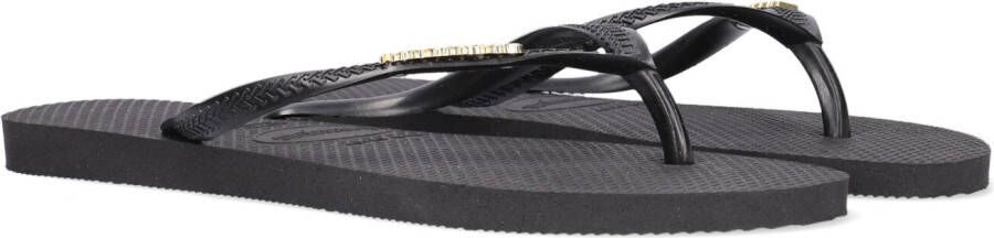 HAVAIANAS Zwarte Teenslippers Slim Logo Metallic