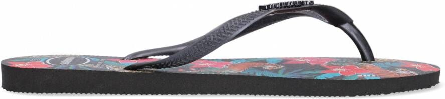 Havaianas Zwarte Teenslippers Slim Tropical