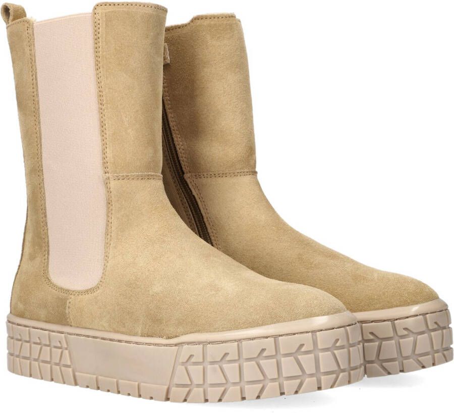 Bruin Tinten H2368 Chelsea boots Enkellaarsjes Meisjes Beige