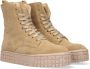 Hip Beige Suède Enkellaarzen met Plateauzool Beige Dames - Thumbnail 3