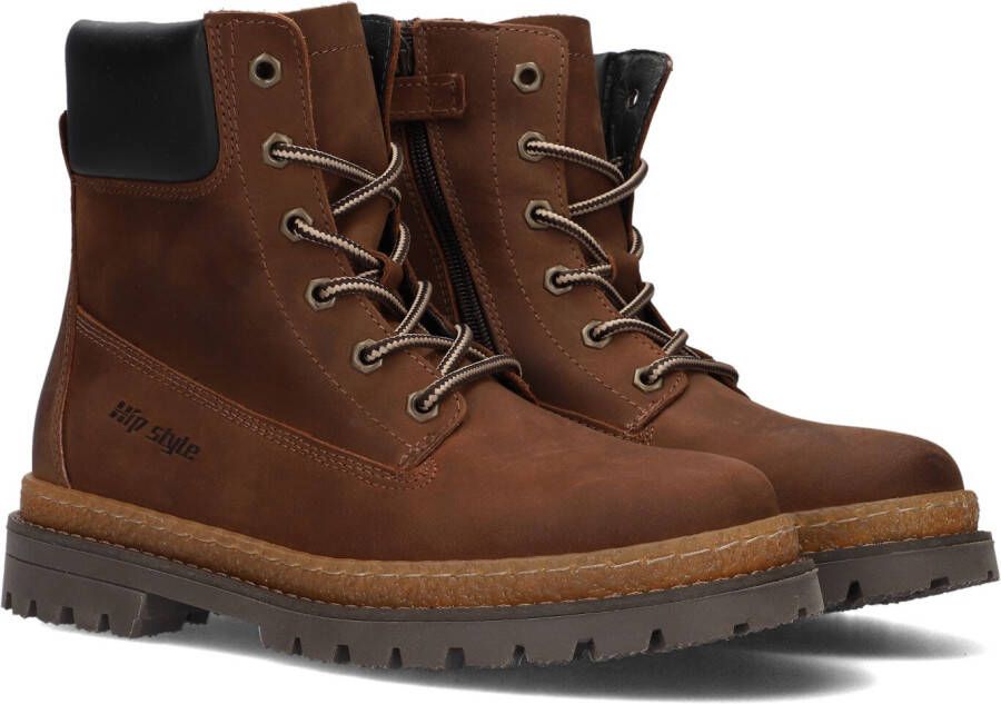 Hip H1704 Veterboots Laarzen Met Veters Jongens Kids Bruin