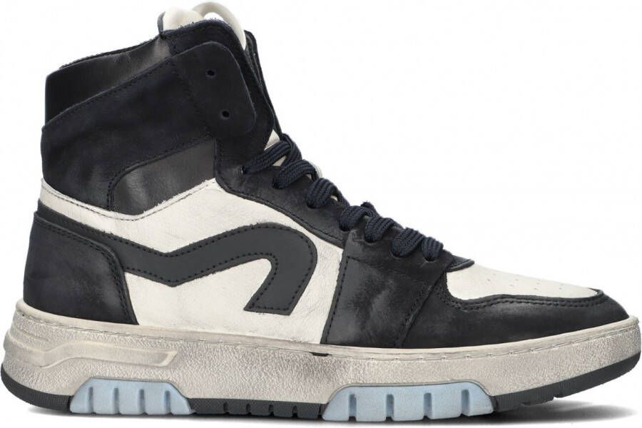 Hip H1246 Hoge sneakers Leren Sneaker Donkerblauw