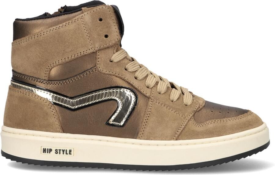 Hip leren sneakers brons Meisjes Leer Sneaker van