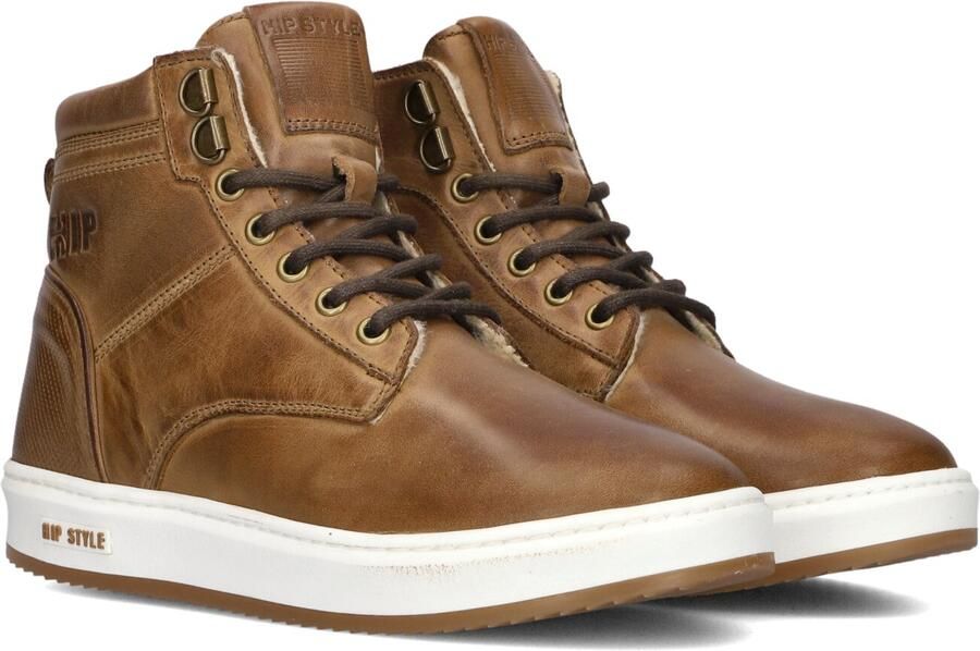 Hip H2239 Sneakers Jongens Leren Sneaker Bruin