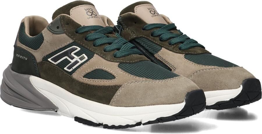 Hip suède sneakers donkergroen taupe
