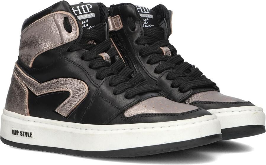 Hip H1765 Sneakers Meisjes Leren Sneaker Zwart