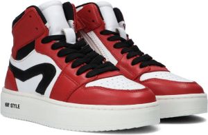 Hip H1665 Hoge sneakers Leren Sneaker Rood