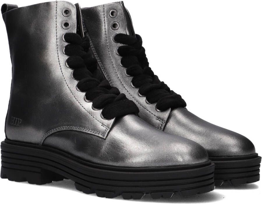 Hip H1630 Veterboots Laarzen Met Veters Meisjes Kids Zilver