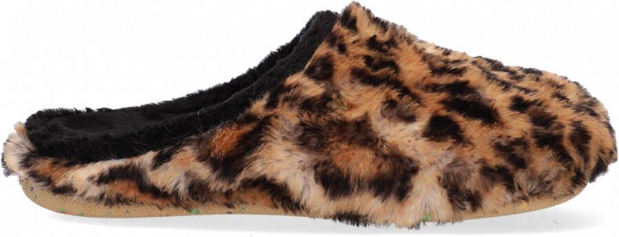 Hot Potatoes pantoffels met panterprint beige bruin Meisjes Imitatiebont 33