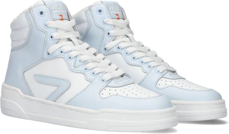 Hub Court-z High Sneakers Leren Sneaker Dames Blauw - Schoenen.nl