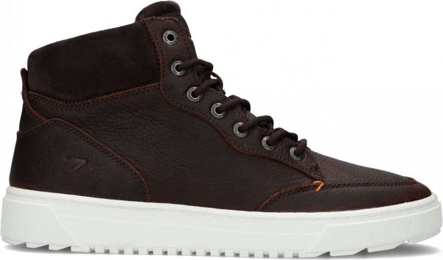 HUB Dundee leren sneakers donkerbruin