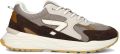 Hub GRID Almond Brown Off White Mesh Heren - Donkerbruin