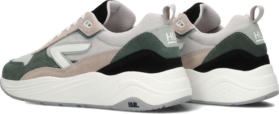 HUB Glide S43 chunky suède sneakers grijsgroen beige - Foto 4