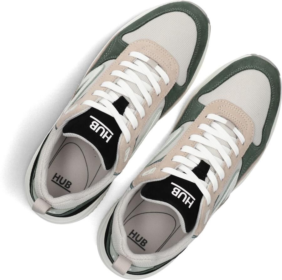 HUB Glide S43 chunky suède sneakers grijsgroen beige - Foto 5