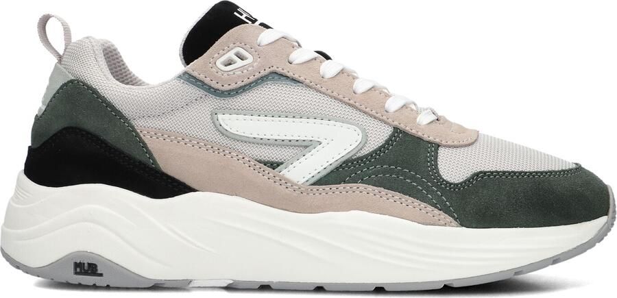 HUB Glide S43 chunky suède sneakers grijsgroen beige