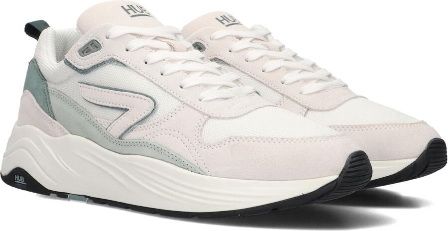 HUB Glide chunky suède sneakers beige groen