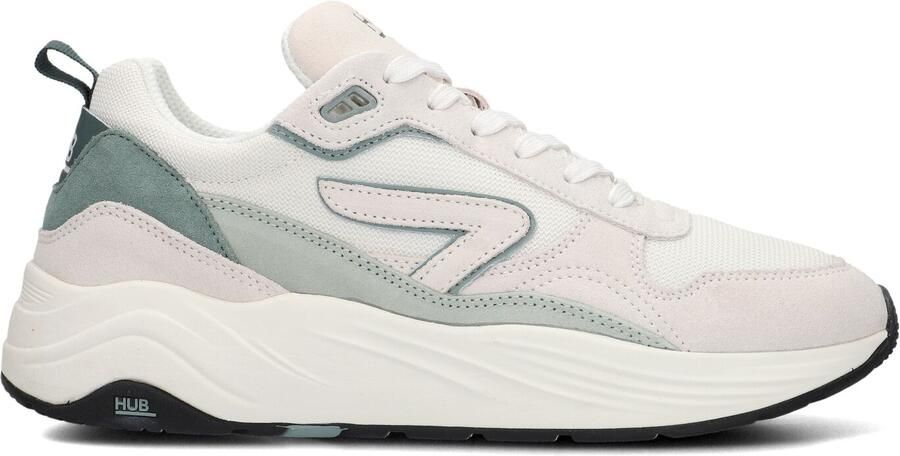 HUB Glide chunky suède sneakers beige groen - Foto 3