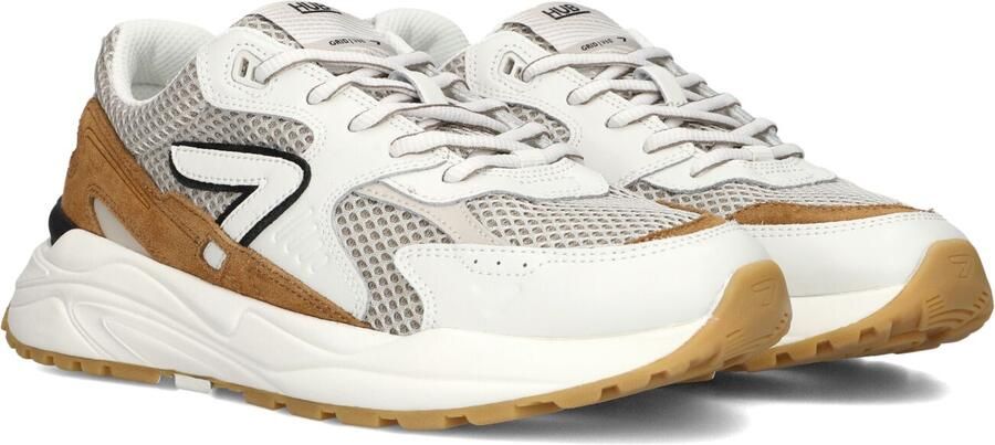 Hub Grid-m Sneakers Heren Leren Sneaker Wit