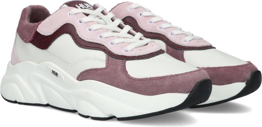 Hub Rock w Lage sneakers Leren Sneaker Dames Paars Schoenen