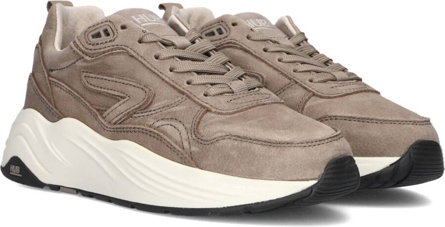 HUB Taupe Lage Sneakers Glide-w