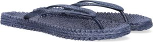 Ilse Jacobsen Hornbæk Glitter flip-flop in gewaad-geweven blik Blauw Dames