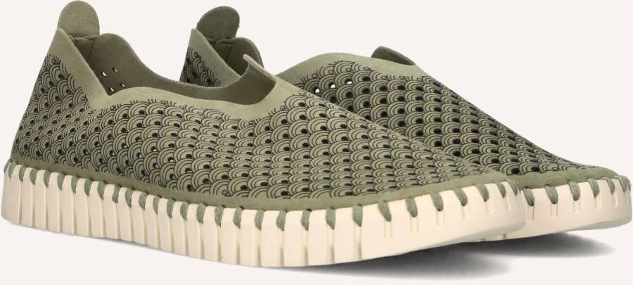 Ilse Jacobsen Instappers Dames Instapschoenen Damesschoenen Canvas Tulip 3275 Groen