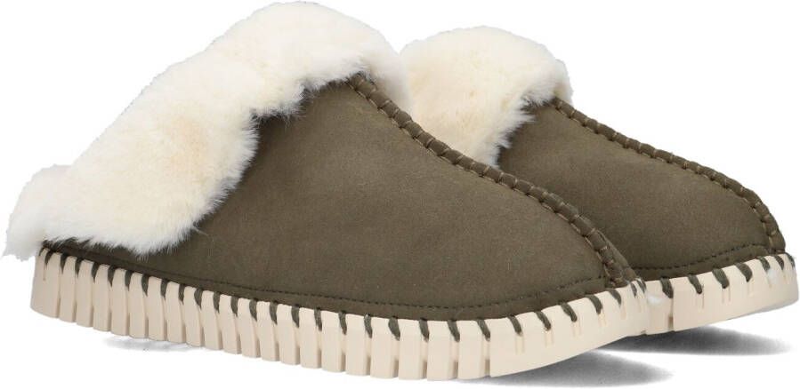 ILSE JACOBSEN Pantoffels Dames Tulip3871 Maat: 37 Materiaal: Suèdelook Kleur: Groen